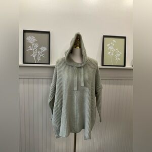 BKE Oversized Hooded Knit Sweater | Sage Green | Small